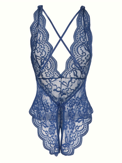 بادي نسائي دانتيل أزرق داكن