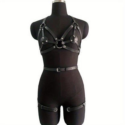 طقم صدرية نسائية جلد صناعي