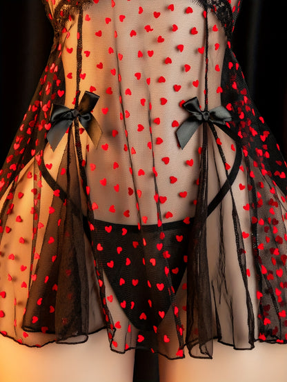 فستان شفاف بتصميم قلب