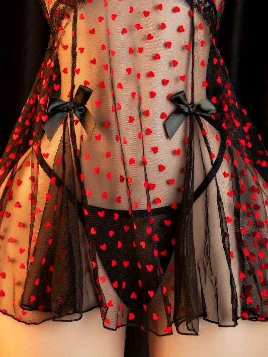 فستان شفاف بتصميم قلب