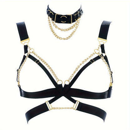 لانجري نسائي مثير مع سلسلة متعددة الألوان