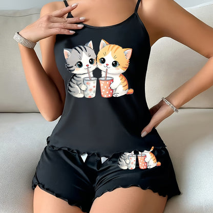 بيجامة نسائية مطبوعة