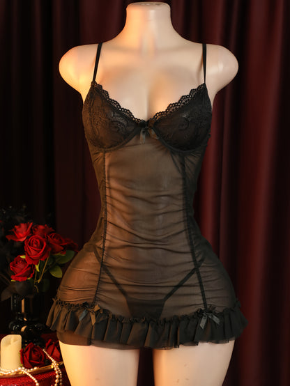 طقم لانجري نسائي أنيق وردي