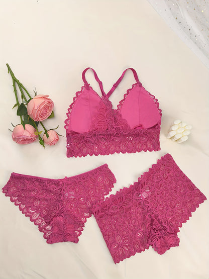 مجموعة لانجري نسائي دانتيل