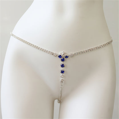 سلسلة جسم أنيقة بحبات كريستالية