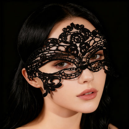 قناع جمال دانتيل أسود 3 قطع