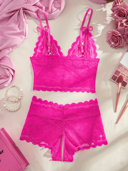 طقم لانجري دنيم مزخرف