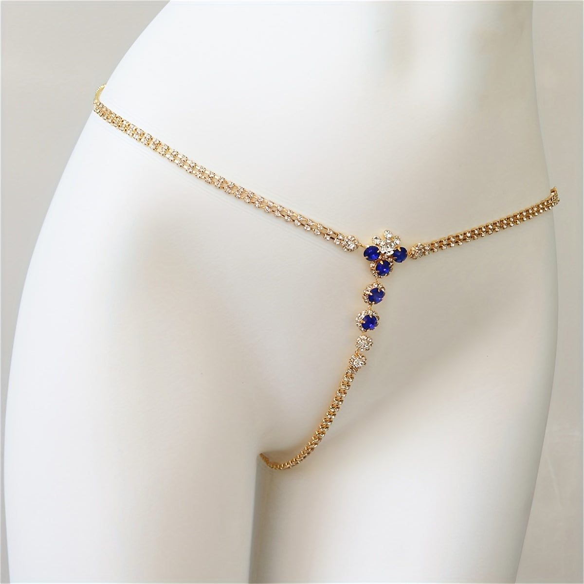 سلسلة جسم أنيقة بحبات كريستالية