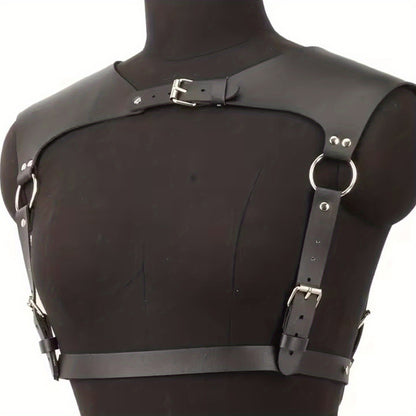 صدرية نسائية جلد صناعي أسود