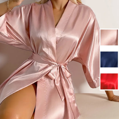 روب أنيق نسائي أزرق بحري