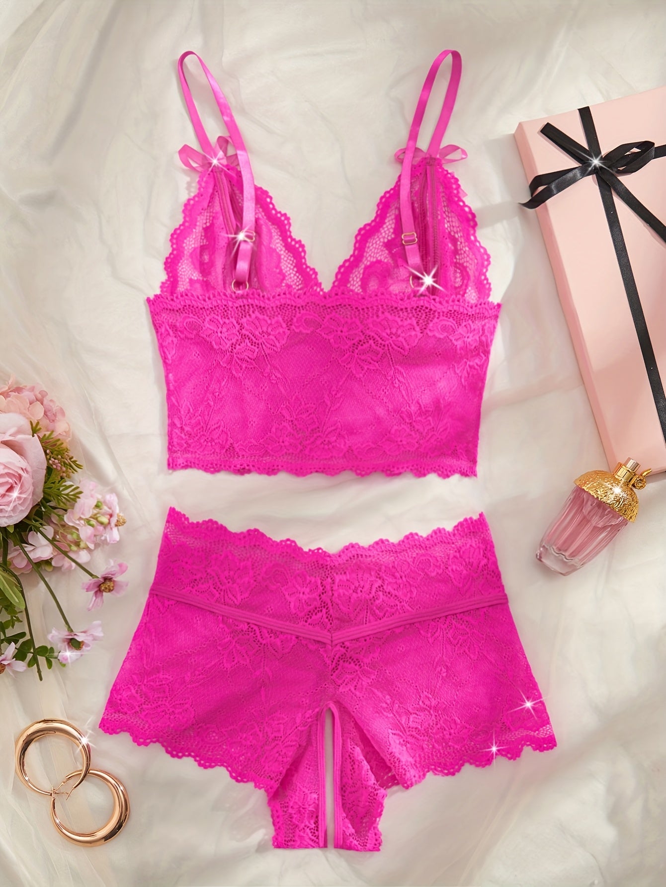 طقم لانجري دنيم مزخرف