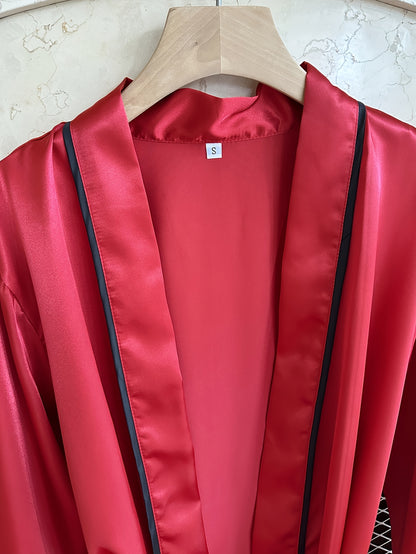 روب ساتان نسائي أنيق وردي