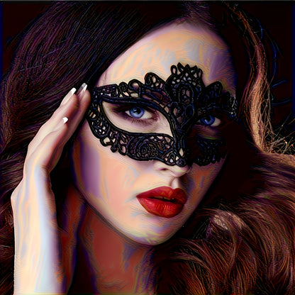 قناع عيون دانتيل أسود