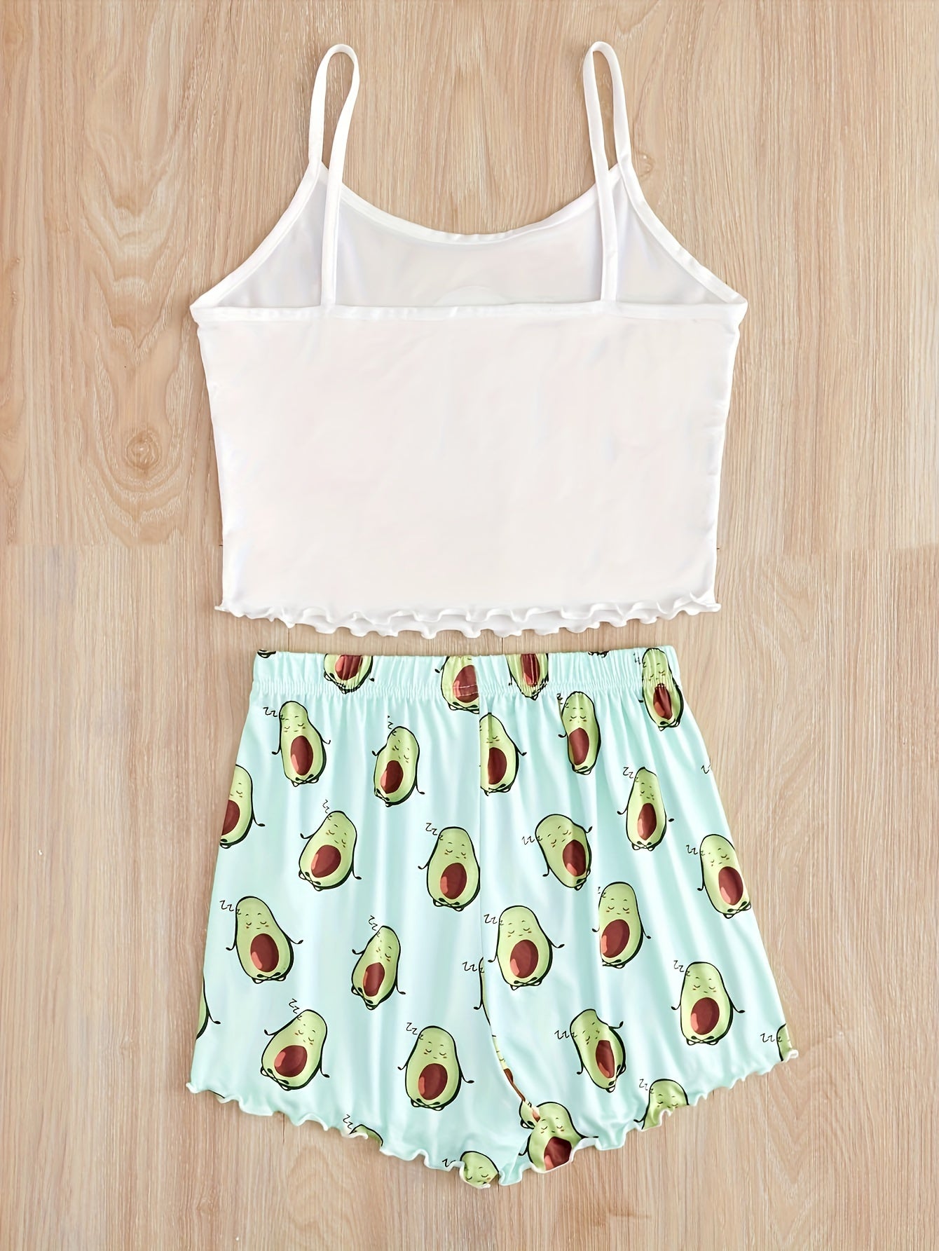 طقم بيجامة للنساء بطبعة أفوكادو