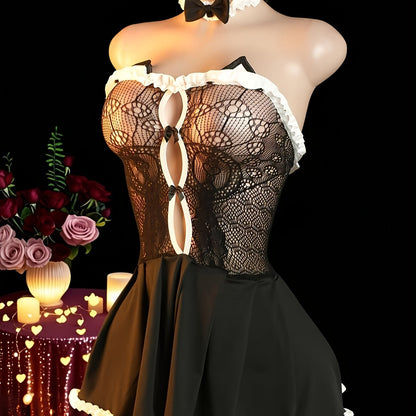 طقم ملابس داخلية مثير مع آذان قطة