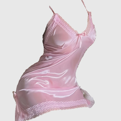 فستان نوم دانتيل مع حمالات