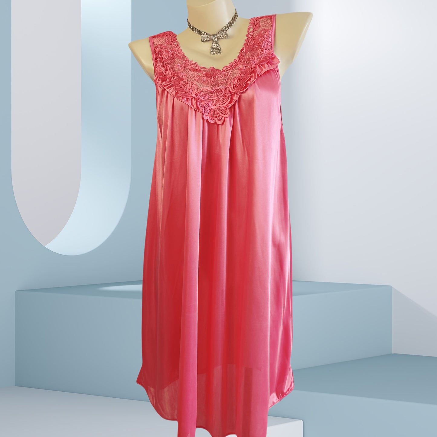 فستان نوم نسائي قابلة للاستخدام - وردي