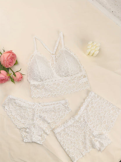 مجموعة لانجري نسائي دانتيل