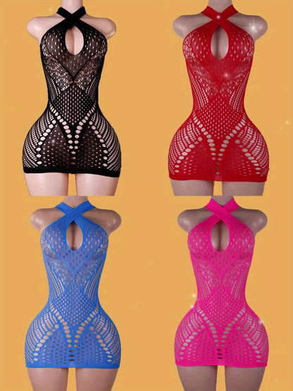 فستان شبكي بكروس رخامس