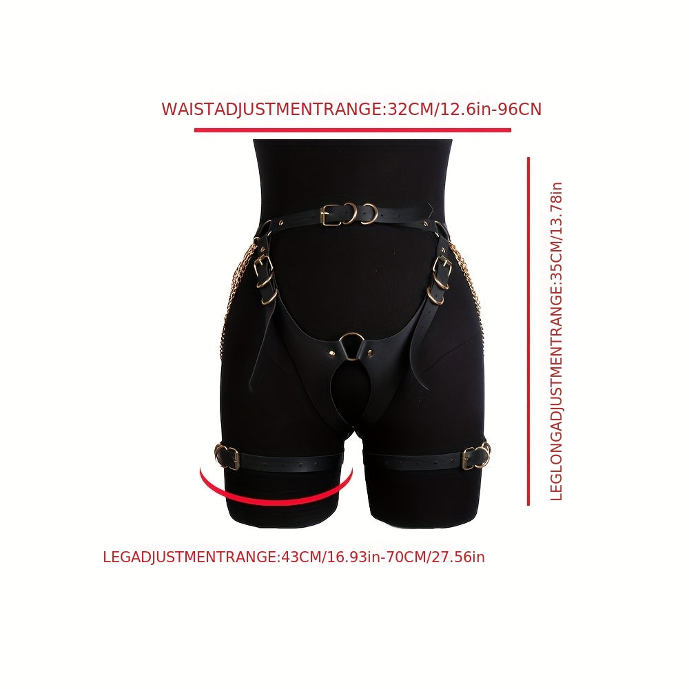 طقم حزام جسد من الجلد الصناعي