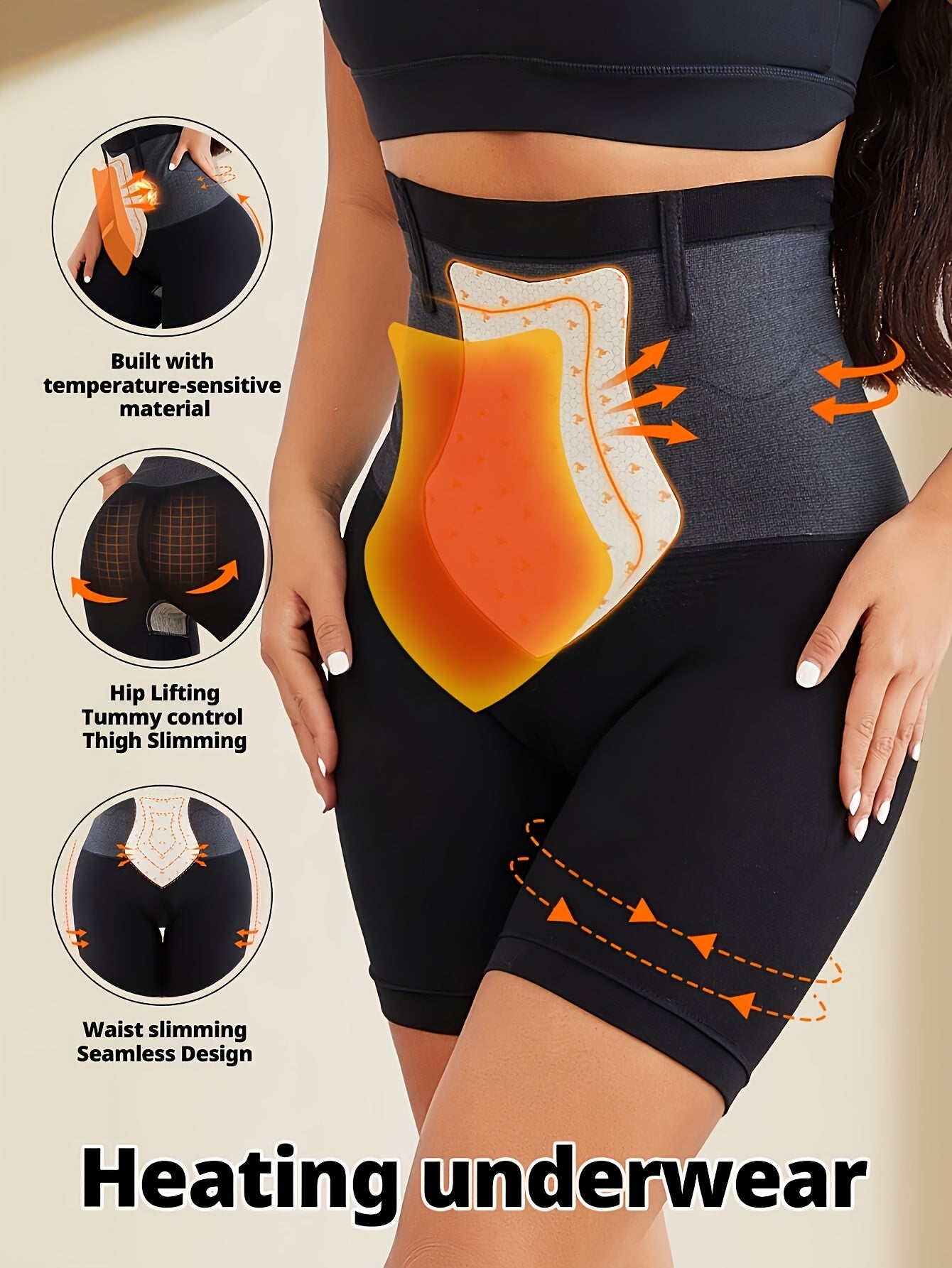 سروال حراري نسائي عالي الخصر