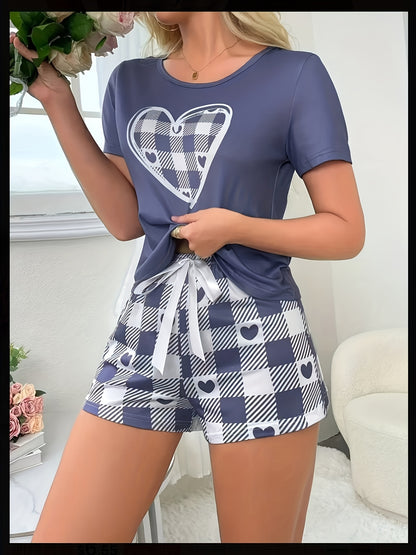 بيجامة نسائية قصيرة بأكمام قصيرة