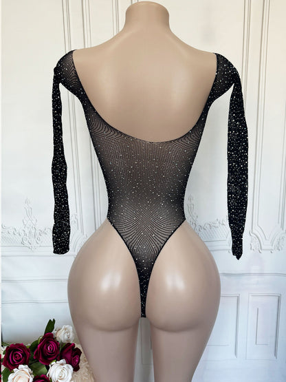 بدي شفاف مزين بكريستالات للنساء