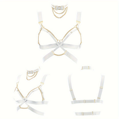 لانجري نسائي مثير مع سلسلة متعددة الألوان