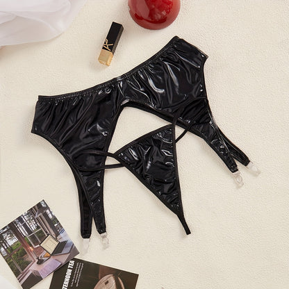 طقم حزام كاحل وشفاف للنساء