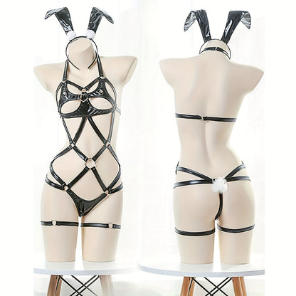 مجموعة ملابس داخلية جلدية من PU