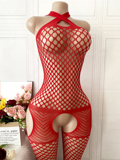 بدلة شبكية حمراء مقاس كبير