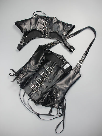 عباءة قوطية داكنة مع كورسيه