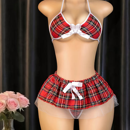 تنورة ملونة حمراء