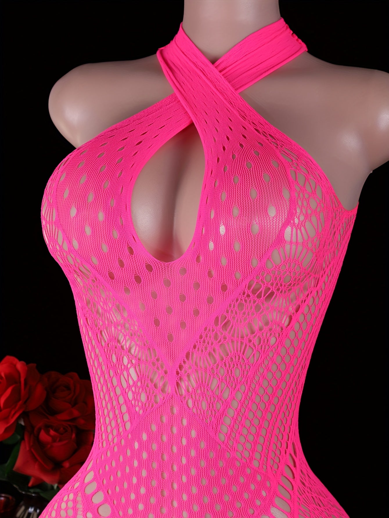 فستان شبكي بكروس رخامس