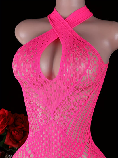 فستان شبكي بكروس رخامس