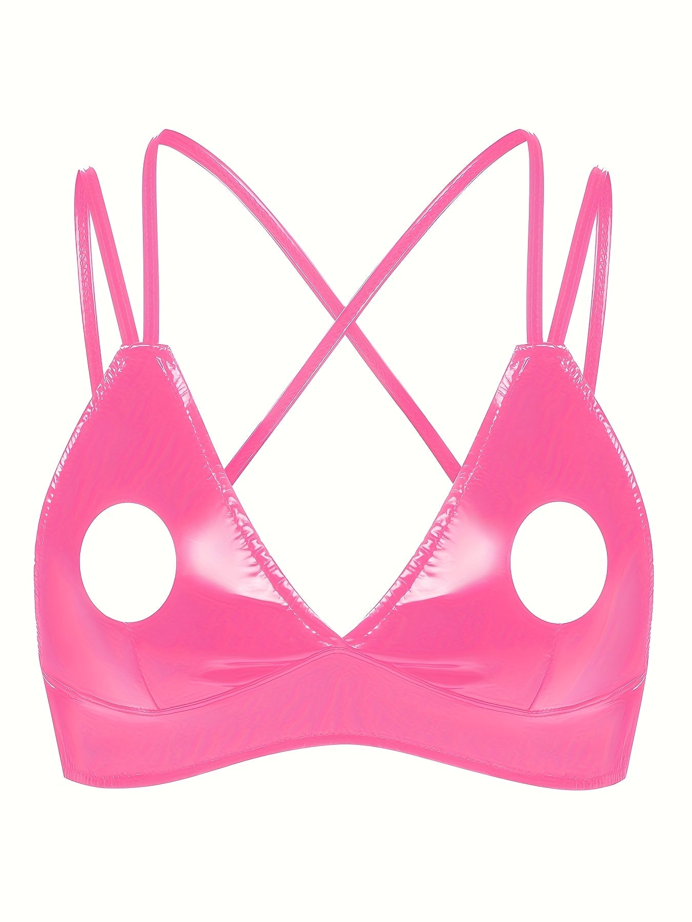 توب كاميسول جلد PU أسود للنساء