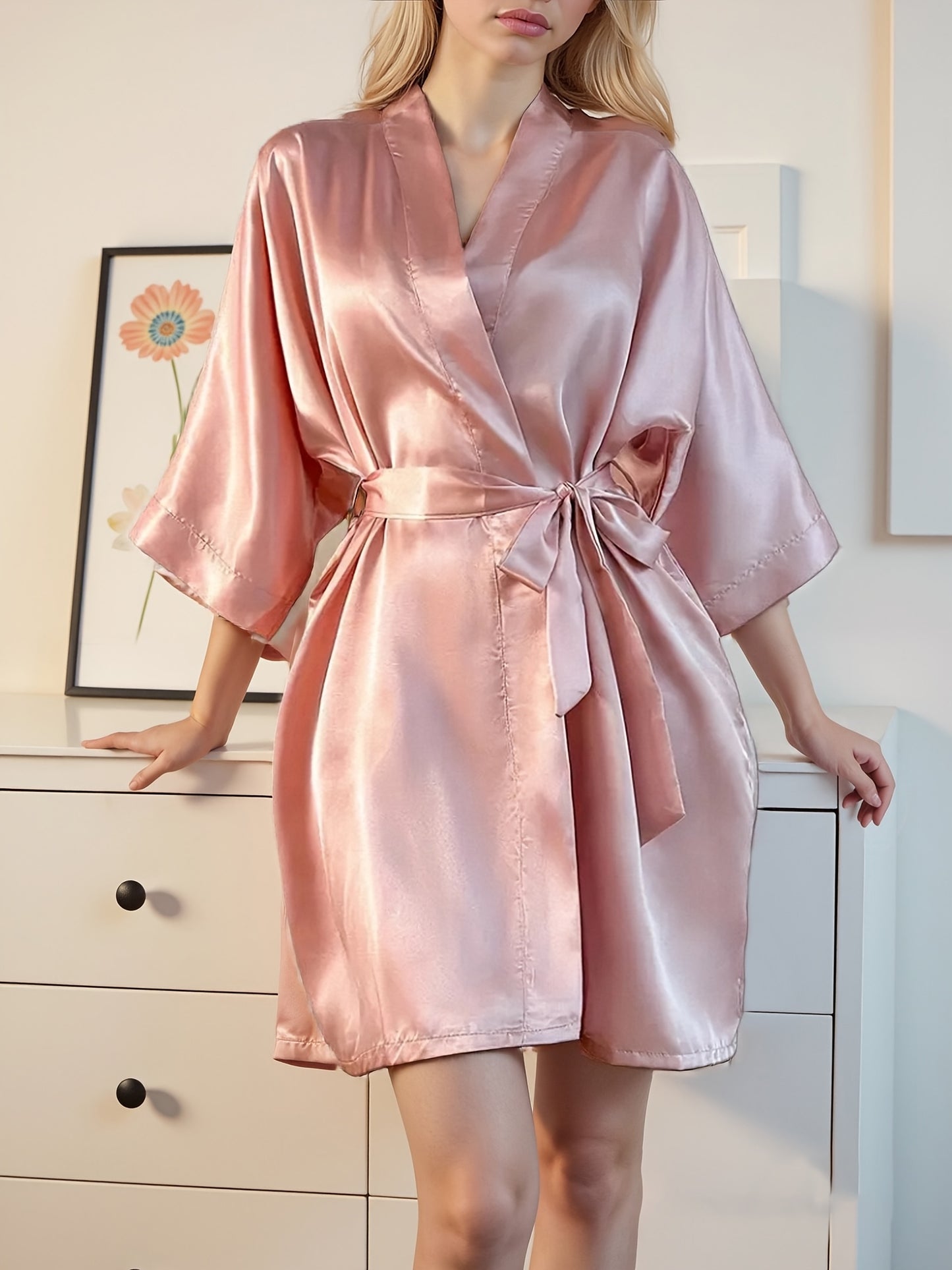 روب أنيق نسائي أزرق بحري