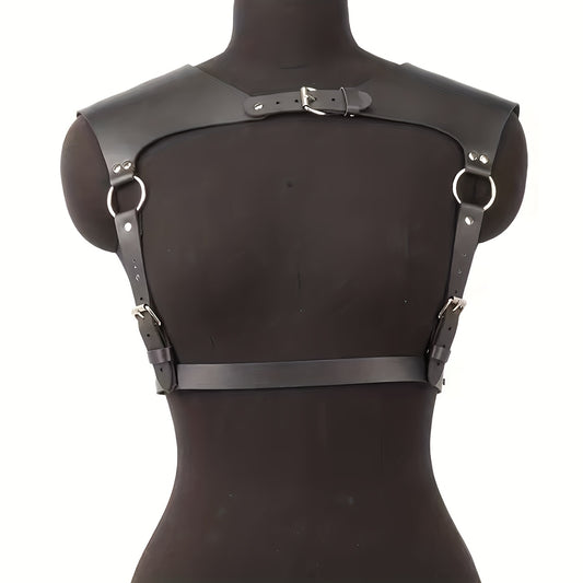 صدرية نسائية جلد صناعي أسود