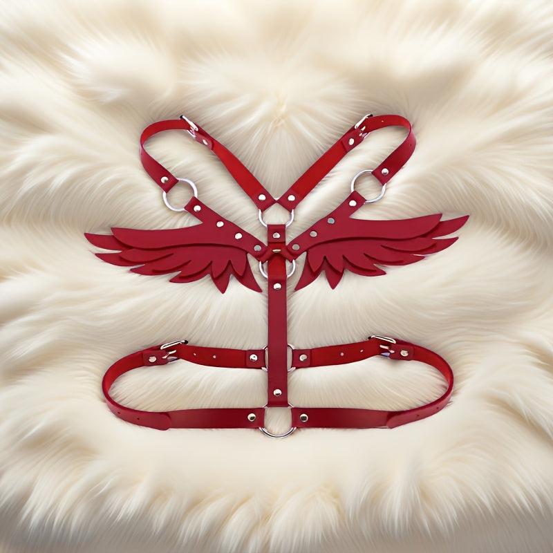 حزام بأجنحة ملاك أسود/أبيض/وردي/أحمر