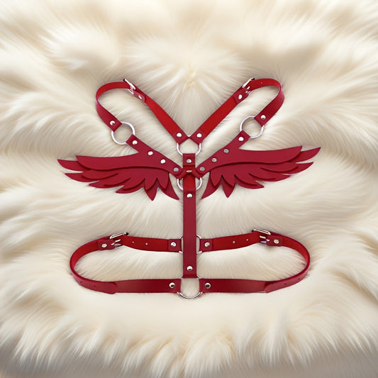 حزام بأجنحة ملاك أسود/أبيض/وردي/أحمر