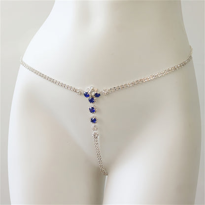 سلسلة جسم أنيقة بحبات كريستالية