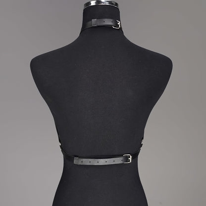 حمالة صدر قفص جلدية نسائية سوداء