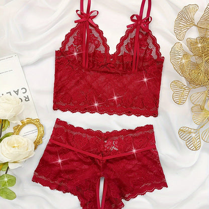 طقم لانجري دنيم مزخرف