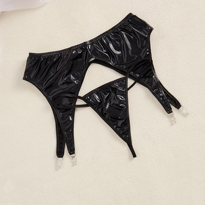 طقم حزام كاحل وشفاف للنساء