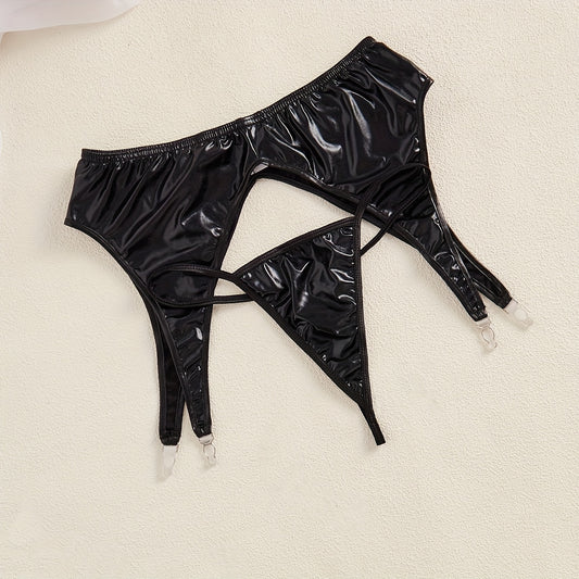 طقم حزام كاحل وشفاف للنساء