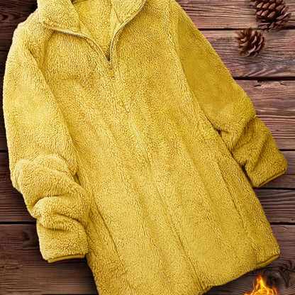 معطف تيدي طويل مزود بسحاب