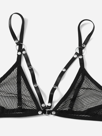 مجموعة ثلاث قطع من لباس النوم الشفاف