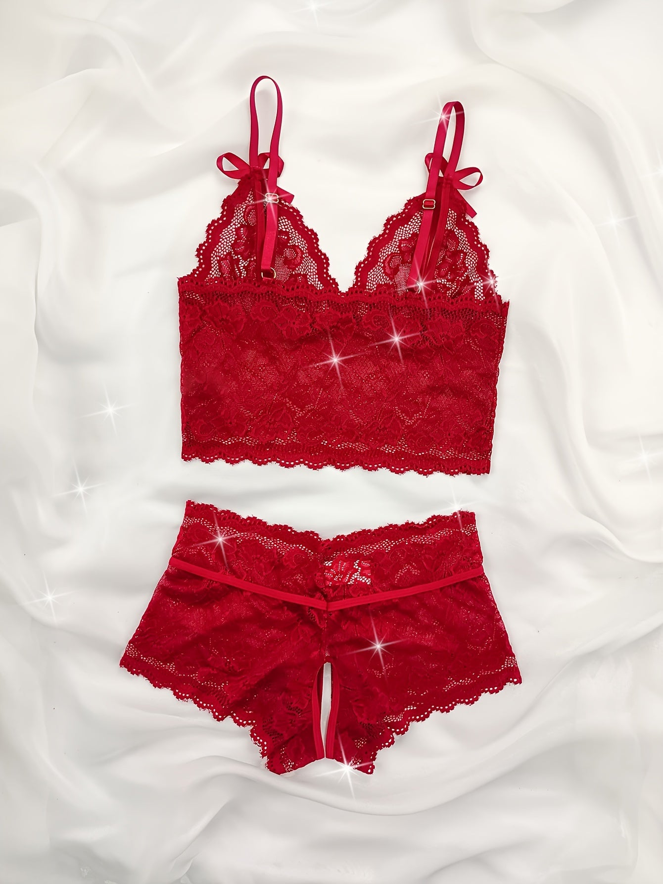 طقم لانجري دنيم مزخرف