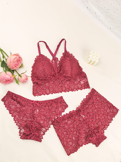 مجموعة لانجري نسائي دانتيل