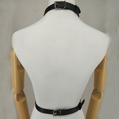 حزام جلد نسائي أسود